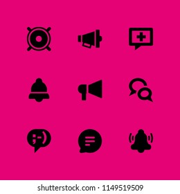 speech icon. 9 speech vectors with speaker, announcement, speech bubble and chat icons for web and mobile app