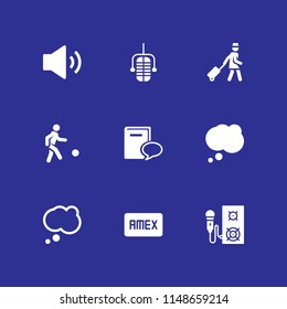 speech icon. 9 speech vectors with thinking, microphone, assistant and speaker icons for web and mobile app