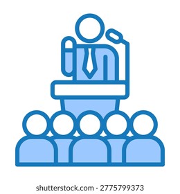 Speech Icon Blue Dualtone Design Vector Illustration