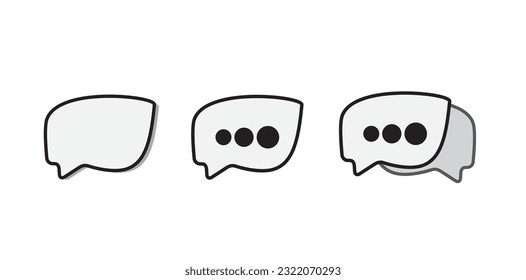 Speech icon, Design element for poster, emblem, sign, banner, flyer. Retro empty bubbles and elements set on transparent background. Vintage design, pop art style. vector illustration