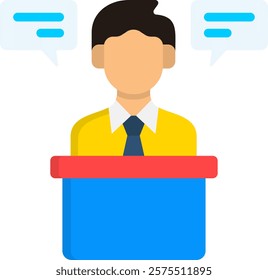 Speech Icon Flat Vector Illustration