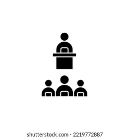 Diseño de estilo de glifo de icono de voz. Ilustración vectorial de voz. aislado de fondo blanco.
