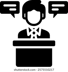 Speech Icon Glyph Vector Illustration