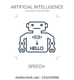 speech icon. high quality line speech icon on white background. from artificial intelligence collection flat trendy vector speech symbol. use for web and mobile