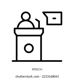 speech icon. Line Art Style Design Isolated On White Background