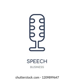 Speech icon. Speech linear symbol design from Business collection. Simple outline element vector illustration on white background.
