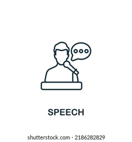 Speech icon. Monochrome simple Business Training icon for templates, web design and infographics