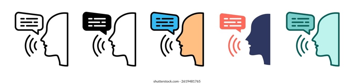 Speech Icon multiple Vector Illustration