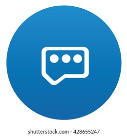 Speech icon on blue button,vector