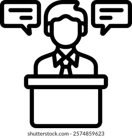 Speech Icon Outline Vector Illustration