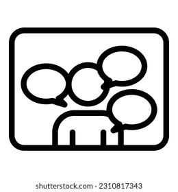 Speech icon outline vector. Public student. Class character