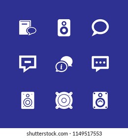speech icon set. chat, loudspeaker and chat bubble vector icon for graphic design and web