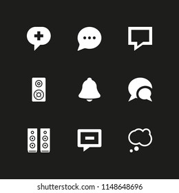 speech icon set. speaker, chat and notification vector icon for graphic design and web