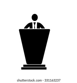 The speech icon. Speak and broadcaster, orator, presentation, conference symbol.