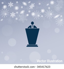 The speech icon. Speak and broadcaster, orator, presentation, conference symbol.
