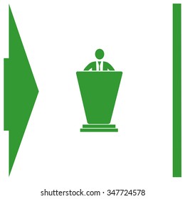 The speech icon. Speak and broadcaster, orator, presentation, conference symbol.