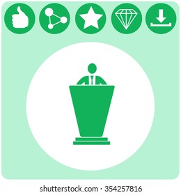 Speech icon. Speak and broadcaster, orator, presentation