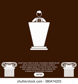The speech icon. Speak and broadcaster, orator, presentation, conference symbol.