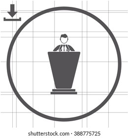 The speech icon. Speak and broadcaster, orator, presentation, conference symbol.