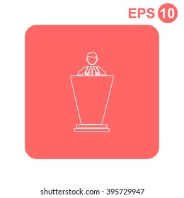 The speech icon. Speak and broadcaster, orator, presentation, conference symbol.