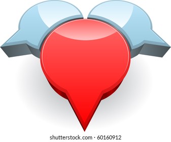 Speech icon of three person. Vector.