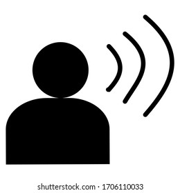 Icono de voz en estilo plano moderno aislado en fondo blanco para web y aplicación