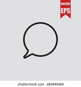 Speech icon in trendy isolated on grey background.Vector illustration.