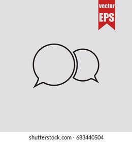 Speech icon in trendy isolated on grey background.Vector illustration.