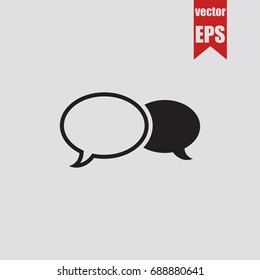 Speech icon in trendy isolated on grey background.Vector illustration.