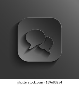 Speech icon - vector black app button with shadow