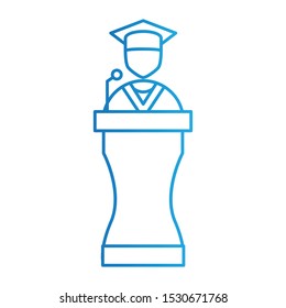 Speech Icon, Vector Illustration, Education Colour Outline