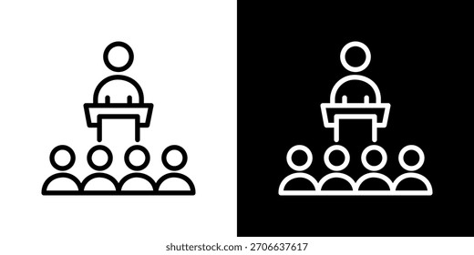Ilustração do vetor do ícone de fala. Design De Linha Fresca Criado Para Flexibilidade Criativa Em Versões Claras E Escuras.