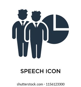 Speech icon vector isolated on white background, Speech transparent sign