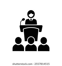 Speech icon. Vector icon isolated on white background.