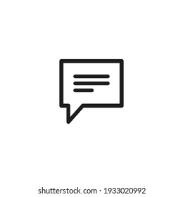 Speech icon vector. Simple speech bubble sign