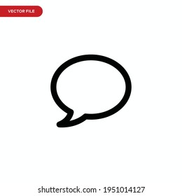 Speech icon vector. Simple speech bubble sign