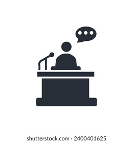 speech icon. vector.Editable stroke.linear style sign for use web design,logo.Symbol illustration.