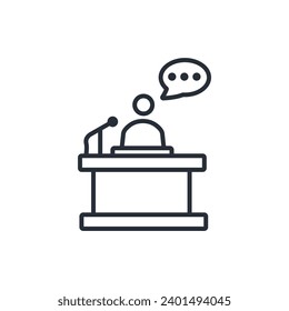 speech icon. vector.Editable stroke.linear style sign for use web design,logo.Symbol illustration.