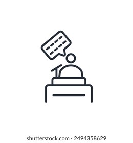 Speech icon. vector.Editable stroke.linear style sign for use web design,logo.Symbol illustration.