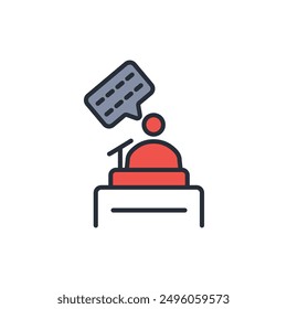 Speech icon. vector.Editable stroke.linear style sign for use web design,logo.Symbol illustration.