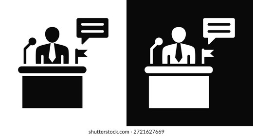 Speech Icon White And Black Background Style
