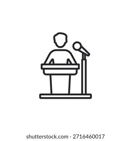 Contorno de iconos de voz y estilo plano, fondo transparente