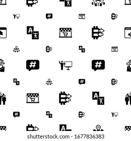 Speech Icons Pattern Seamless. Included Editable Filled Audio Conference, Coach, Collaborative Idea, Translation Service, Hashtag, Peer To Peer Icons. Speech Icons For Web And Mobile.