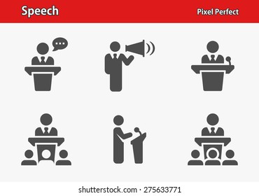 Speech Icons. Professional, pixel perfect icons optimized for both large and small resolutions. EPS 8 format. Designed at 32 x 32 pixels. 