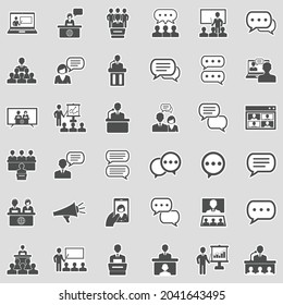 Speech Icons. Sticker Design. Vector Illustration.