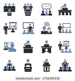 Speech Icons. Two Tone Flat Design. Vector Illustration.