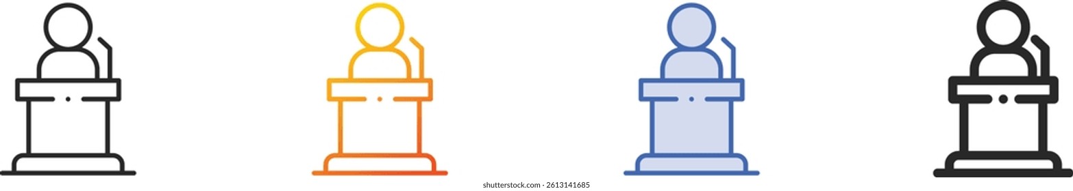speech icon.Thin Linear, Gradient, Blue Stroke and bold Style Design Isolated On White Background