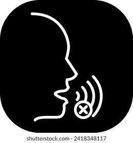 Speech impaired disability icon with black filled line outline style. speech, impairment, language, disorder, therapy, therapist, speak. Vector Illustration