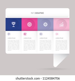 speech infographic template pink and blue with 4 steps
