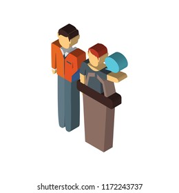 Speech isometric left top view 3D icon